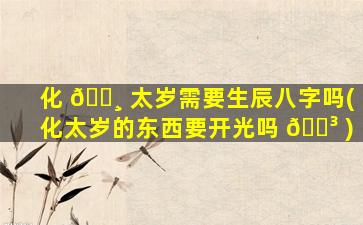 化 🌸 太岁需要生辰八字吗(化太岁的东西要开光吗 🐳 )